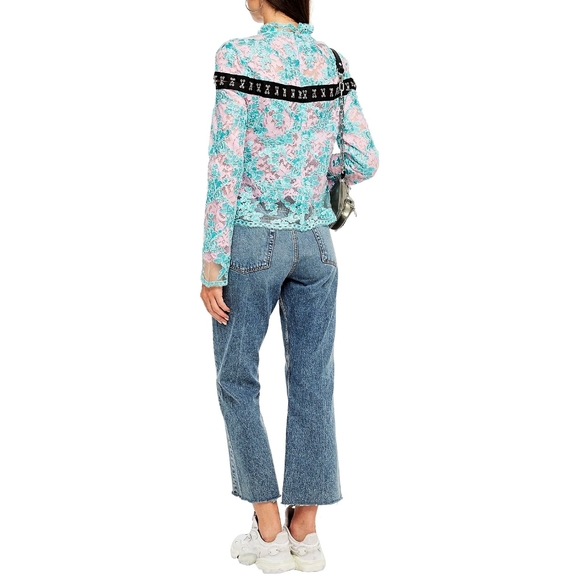 Marques Almeida Corset Y2K Dopamine Bright Ruffle Corded Floral Lace Top - Picture 15 of 15